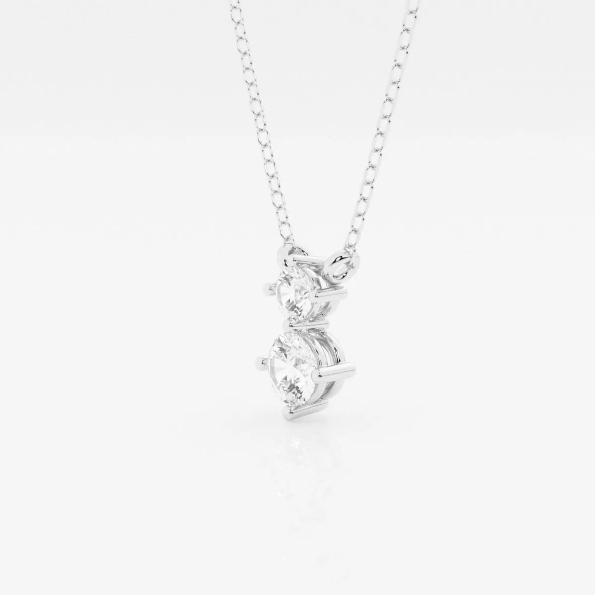 1.0 TCW Round Moissanite Diamond Two Stone Necklace