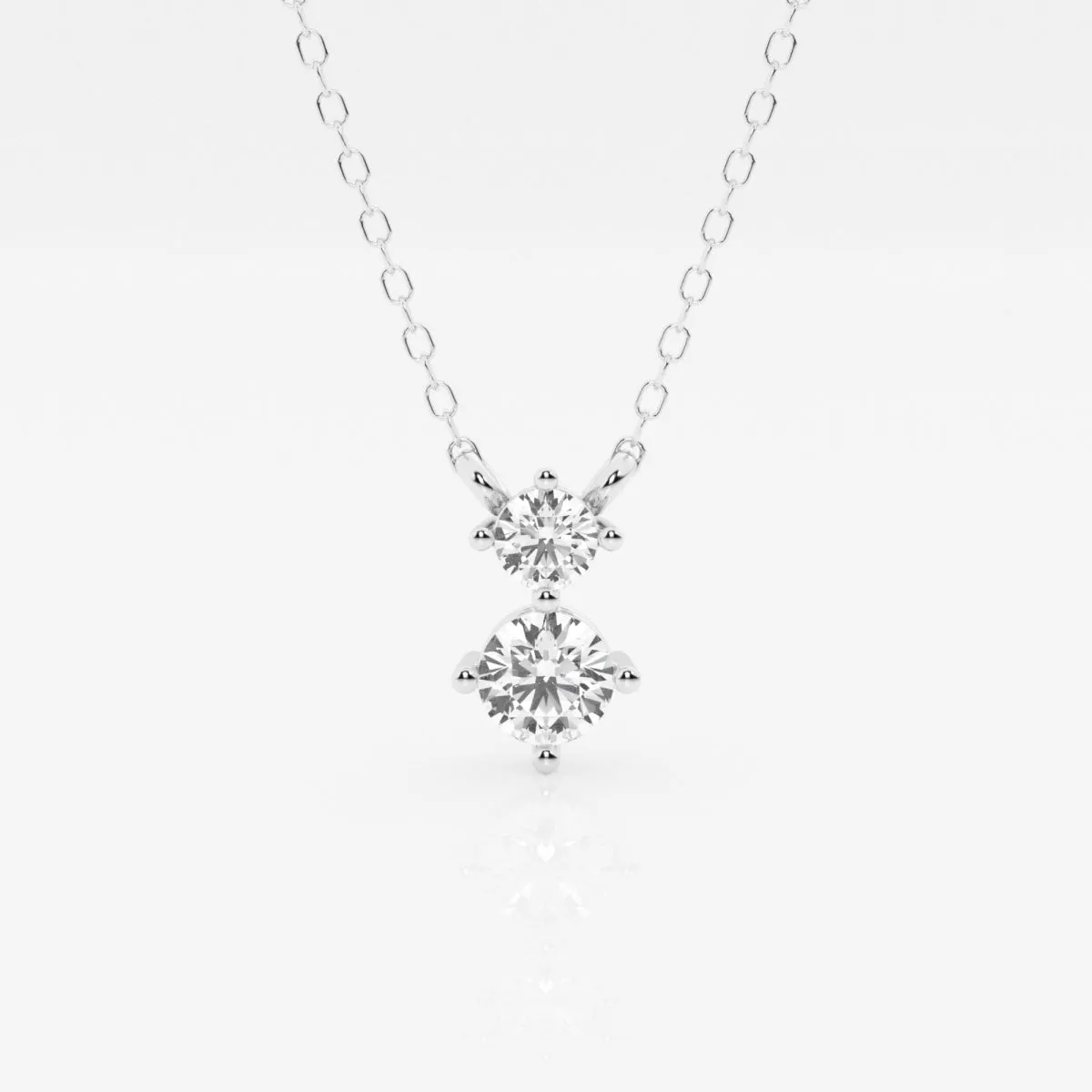 1.0 TCW Round Moissanite Diamond Two Stone Necklace