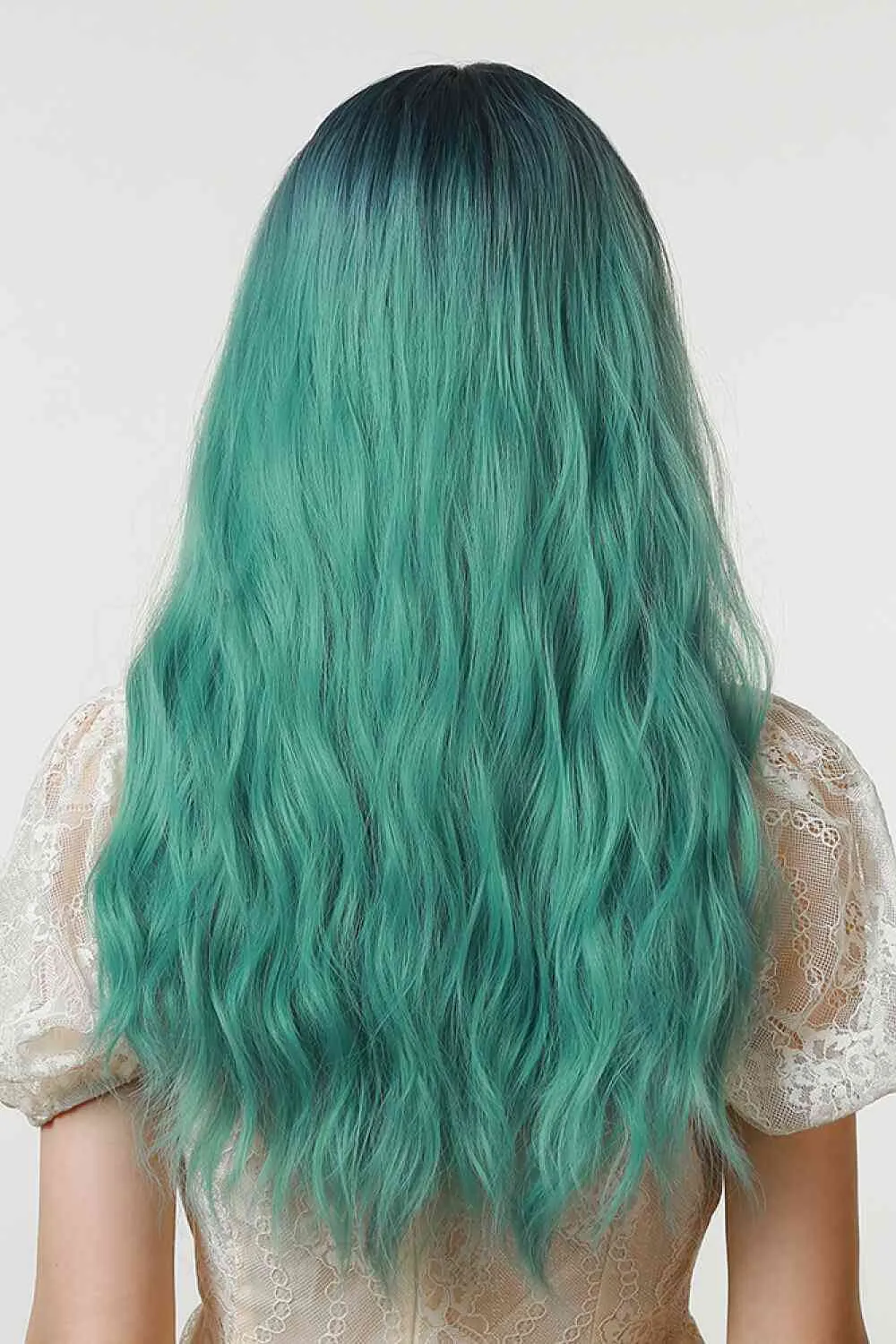 13*1" Full-Machine Wigs Synthetic Long Wave 26" in Seafoam Ombre