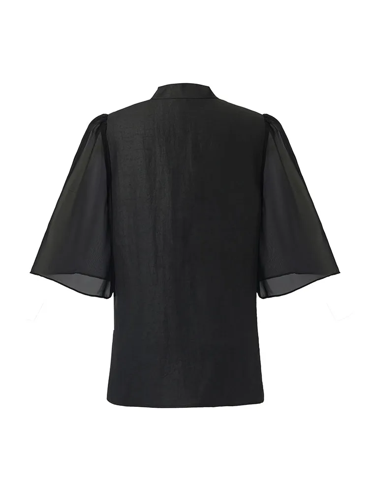 18 Momme Xiang Yun Silk New Chinese-Style Women Shirt