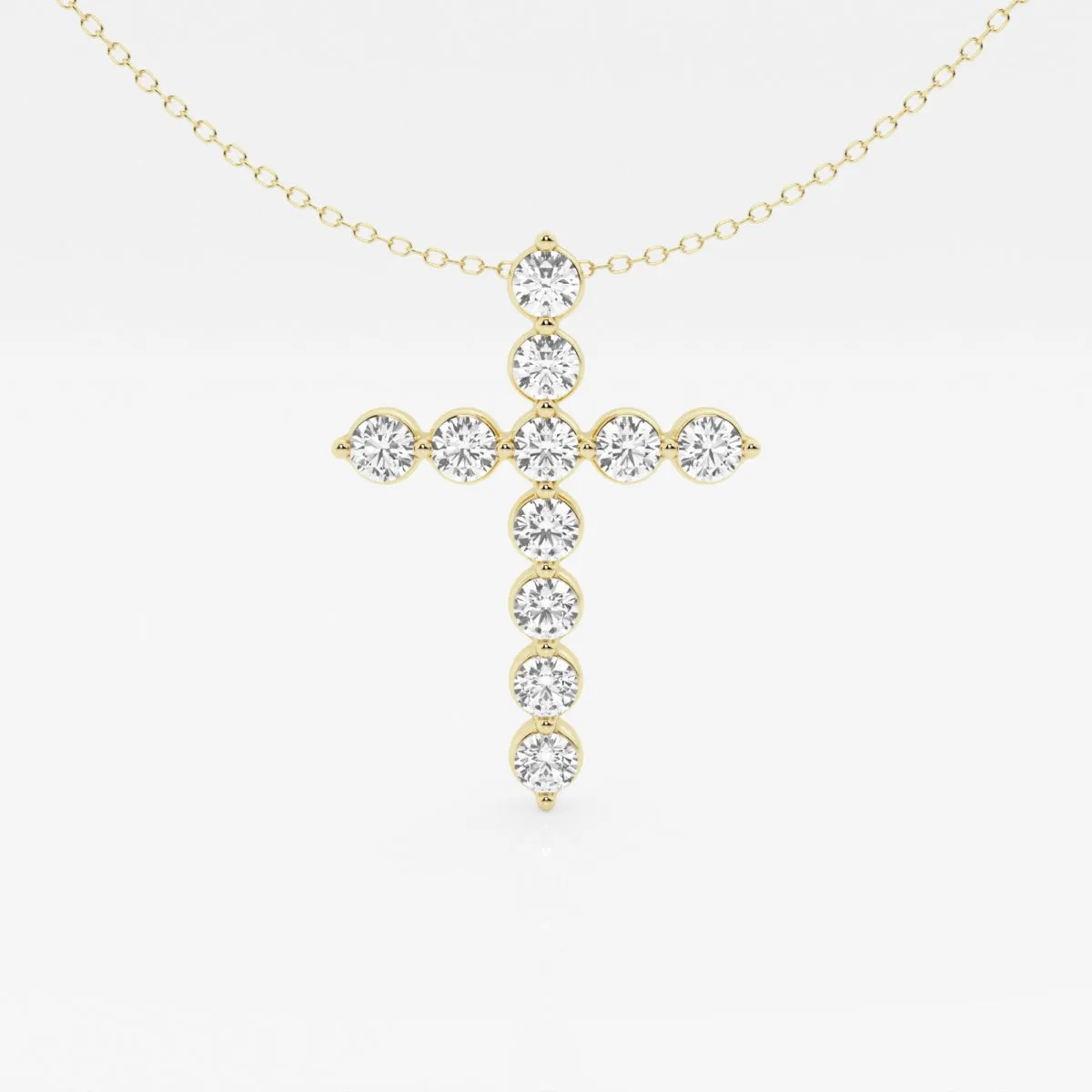 2.0 TCW Round Moissanite Diamond Cross Necklace