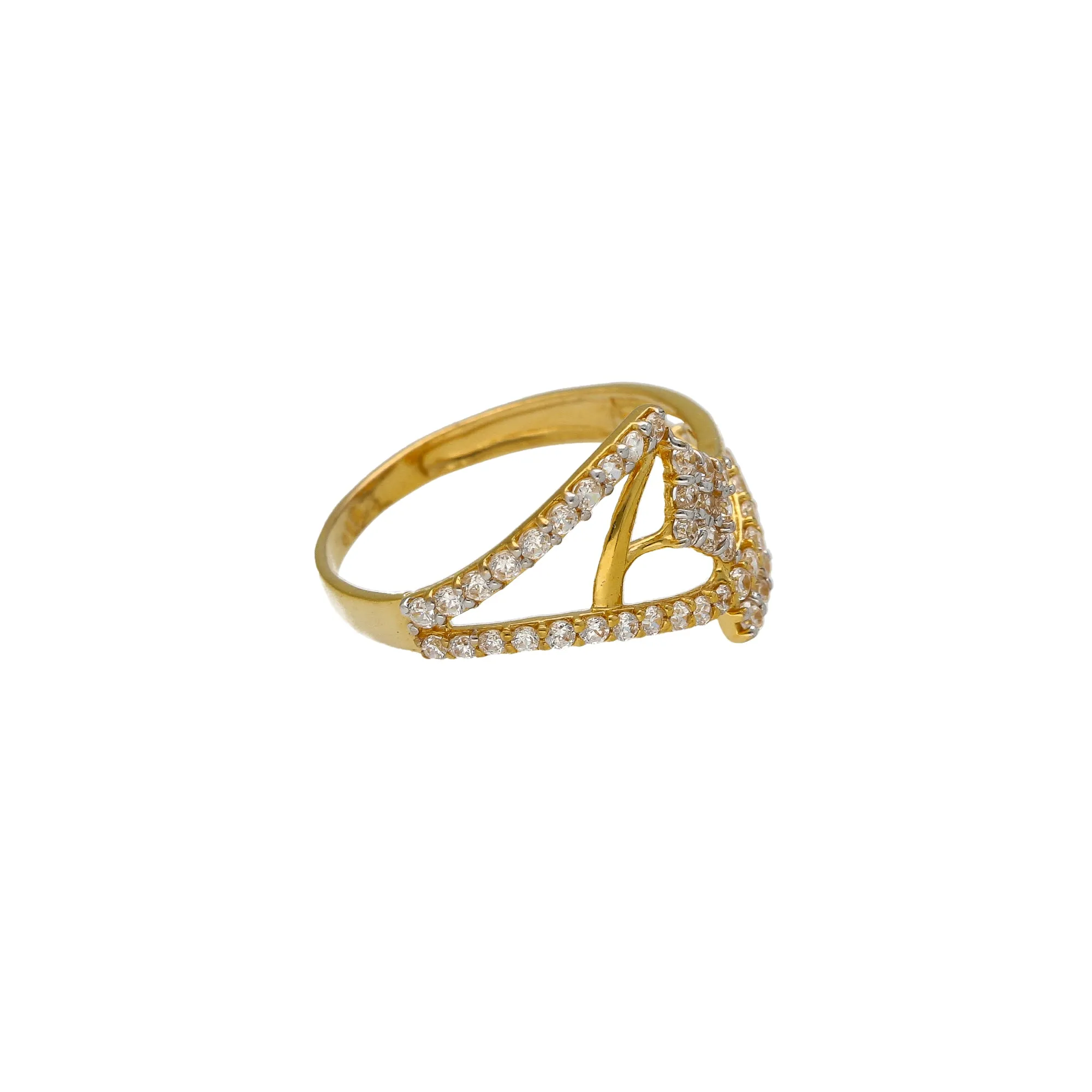 22K Yellow Gold & CZ Ring (2.1gm)