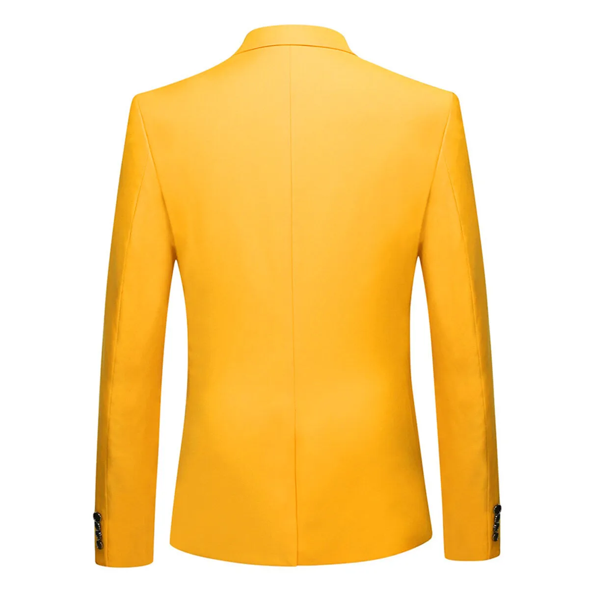 3-Piece Slim Fit One Button Fashion Yellow Suit