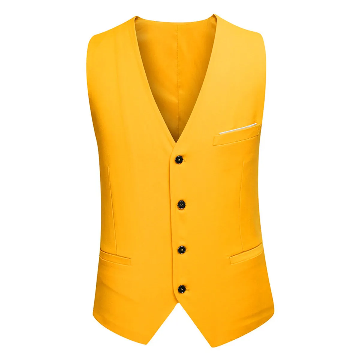 3-Piece Slim Fit One Button Fashion Yellow Suit