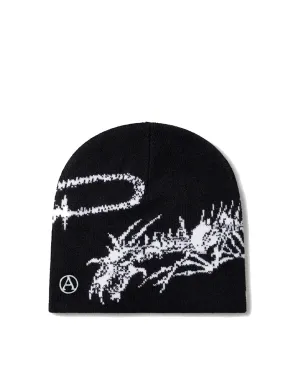 Aries Womens Dragon Skeleton Beanie Black