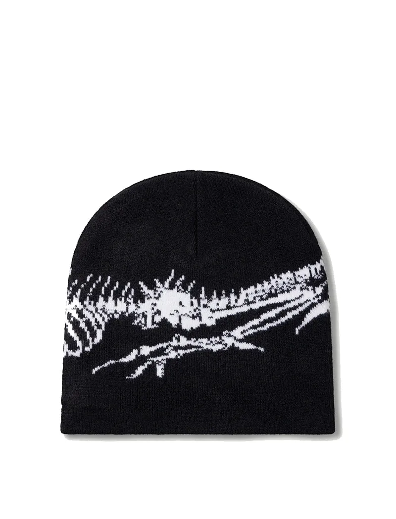 Aries Womens Dragon Skeleton Beanie Black