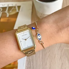 Aubrray Gold Watch Bracelet Stack