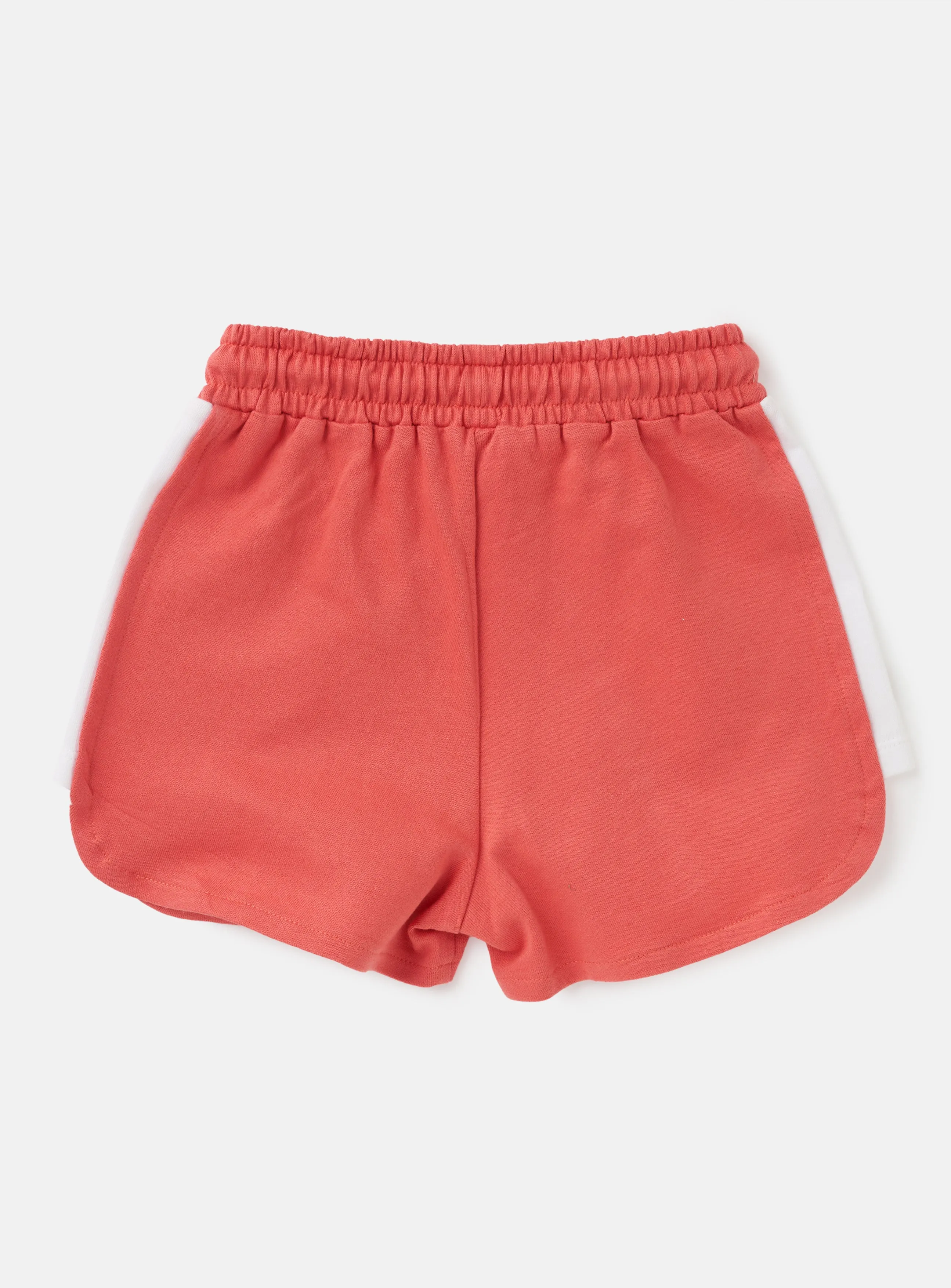 Baby Girl Solid Red Cotton Shorts