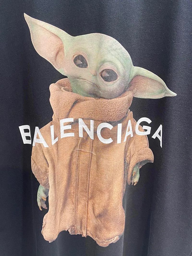 Balenciaga Baby Yoda Short Oversized Tshirt Black