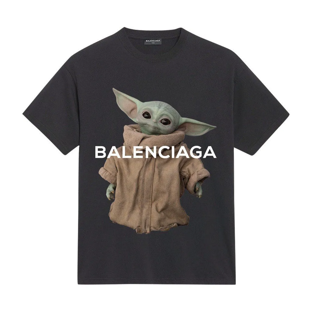 Balenciaga Baby Yoda Short Oversized Tshirt Black