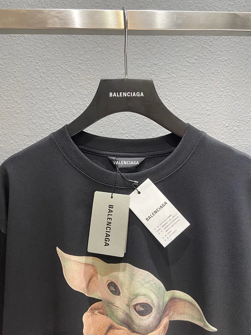 Balenciaga Baby Yoda Short Oversized Tshirt Black