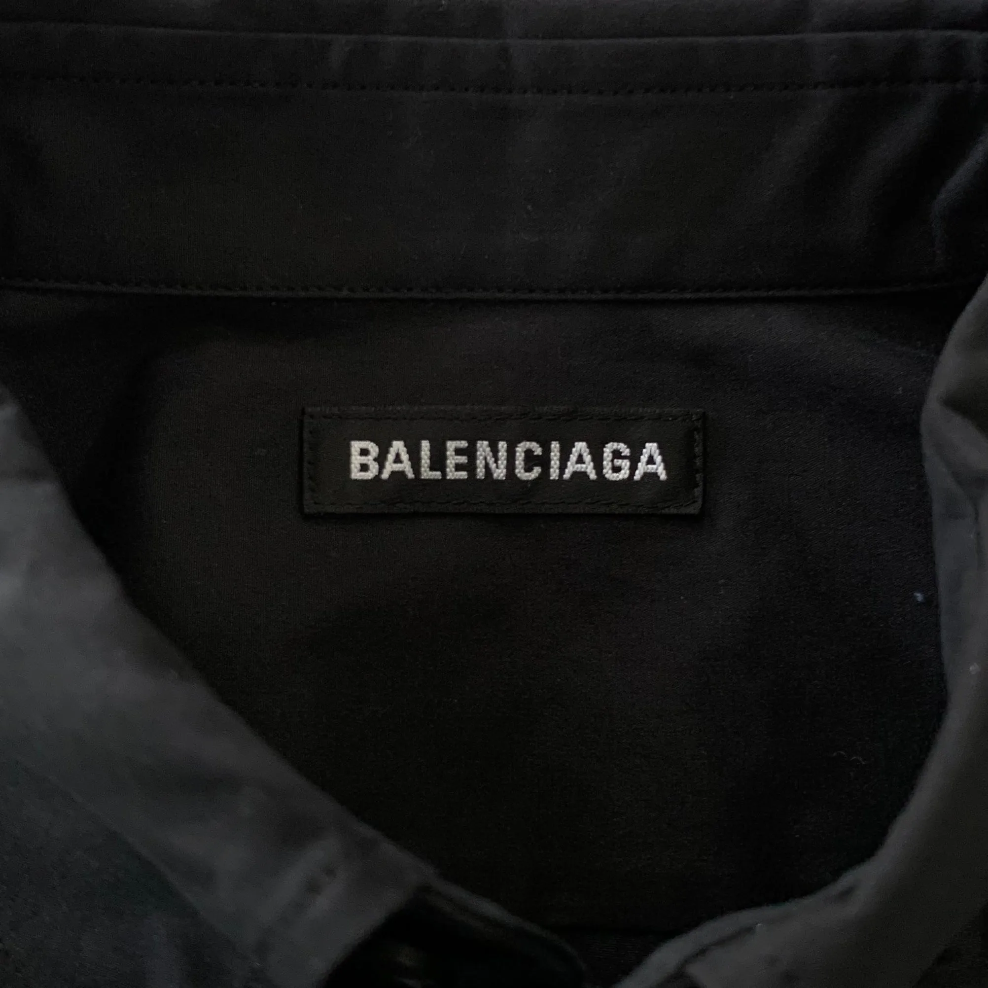 Balenciaga Political Campaign Embroidery Button Shirt Black