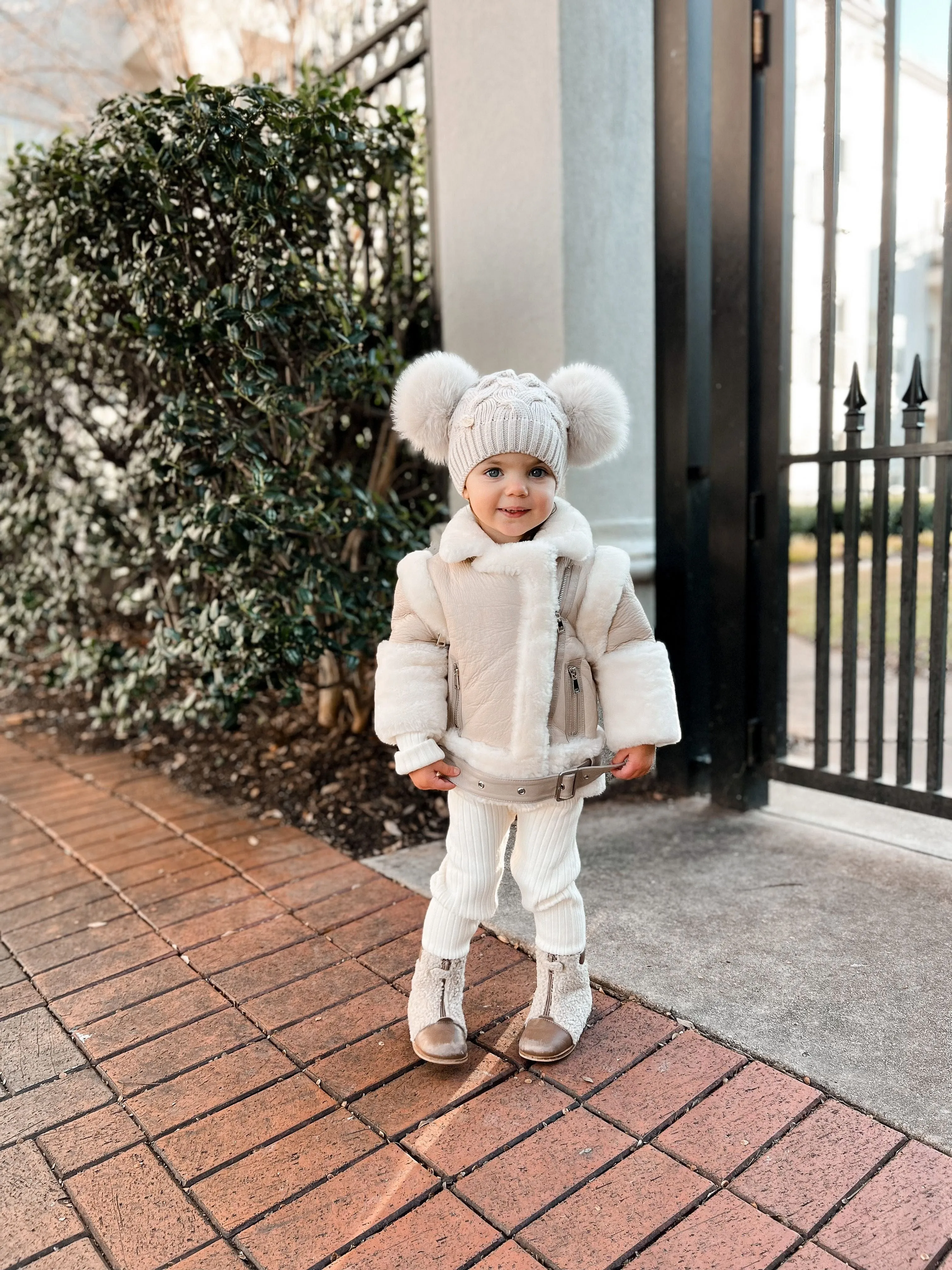 Beige Sheepskin Leather Jacket