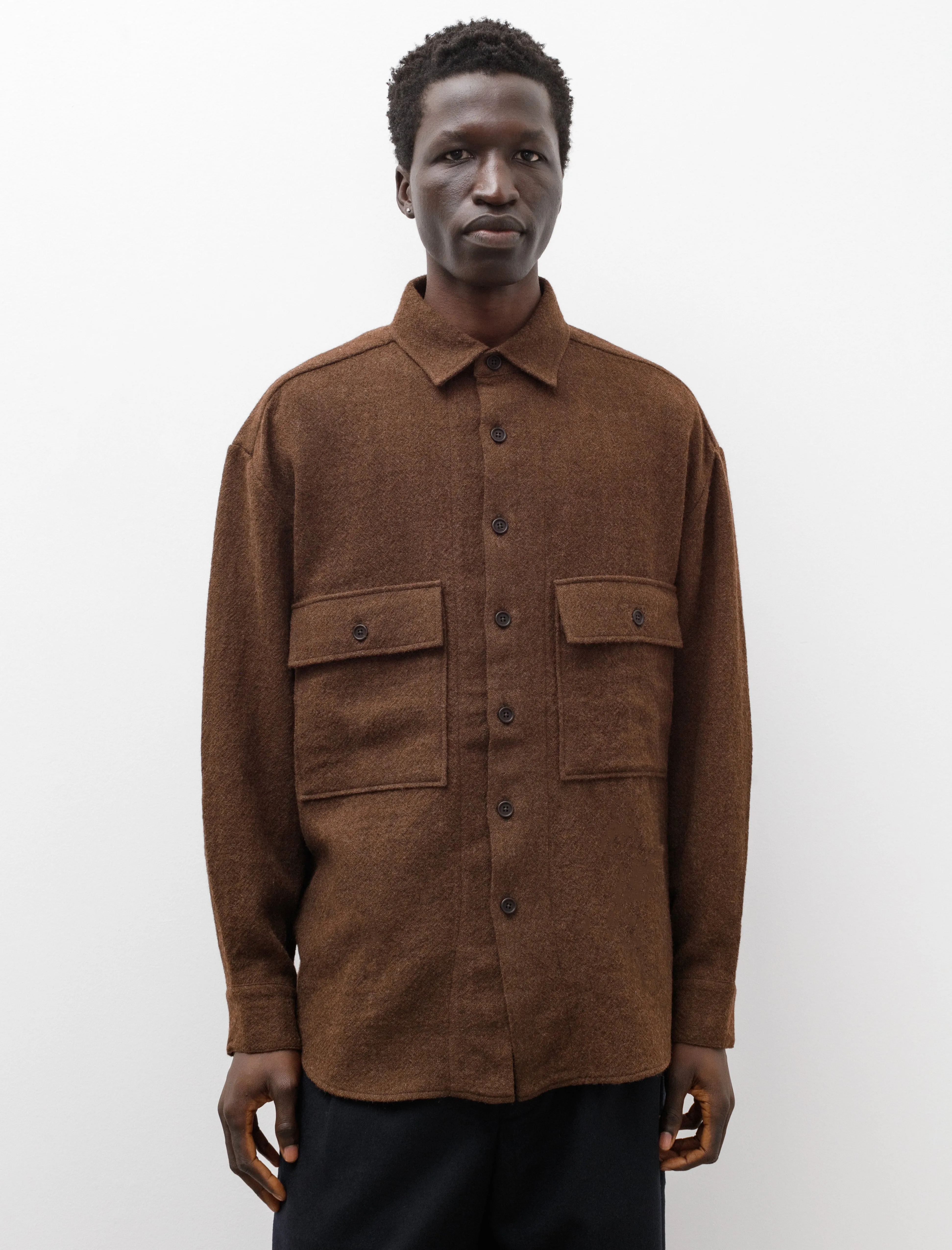 Big Shirt Lightweight Wool Gauze Rust