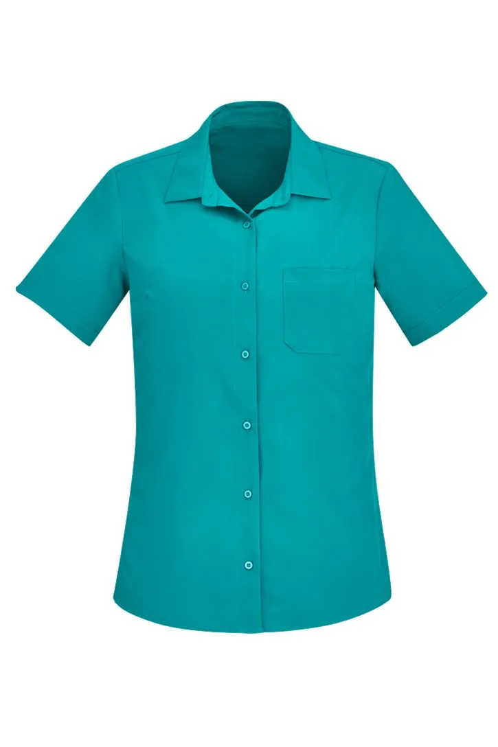 Biz Care Womens Florence Plain Short Sleeve Shirt (1st 6 Colors) (CS947LS)