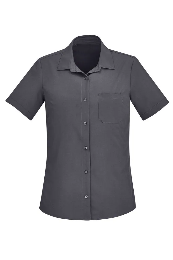 Biz Care Womens Florence Plain Short Sleeve Shirt (1st 6 Colors) (CS947LS)