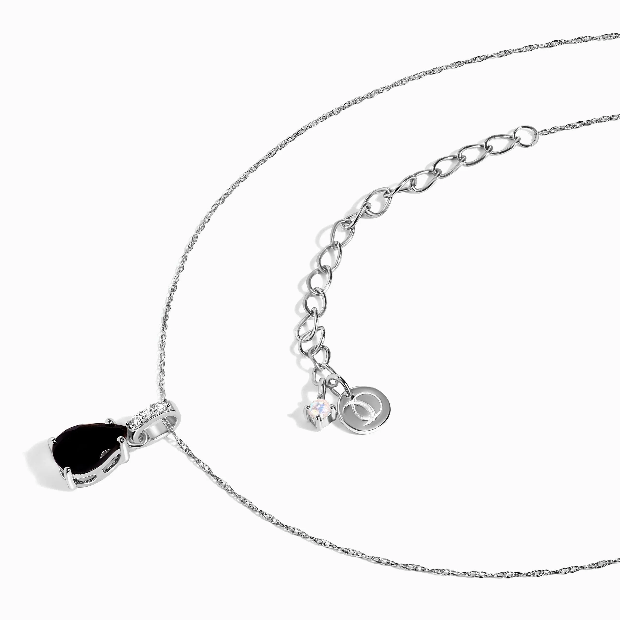 Black Onyx Lab Diamond Necklace Sway - December Birthstone