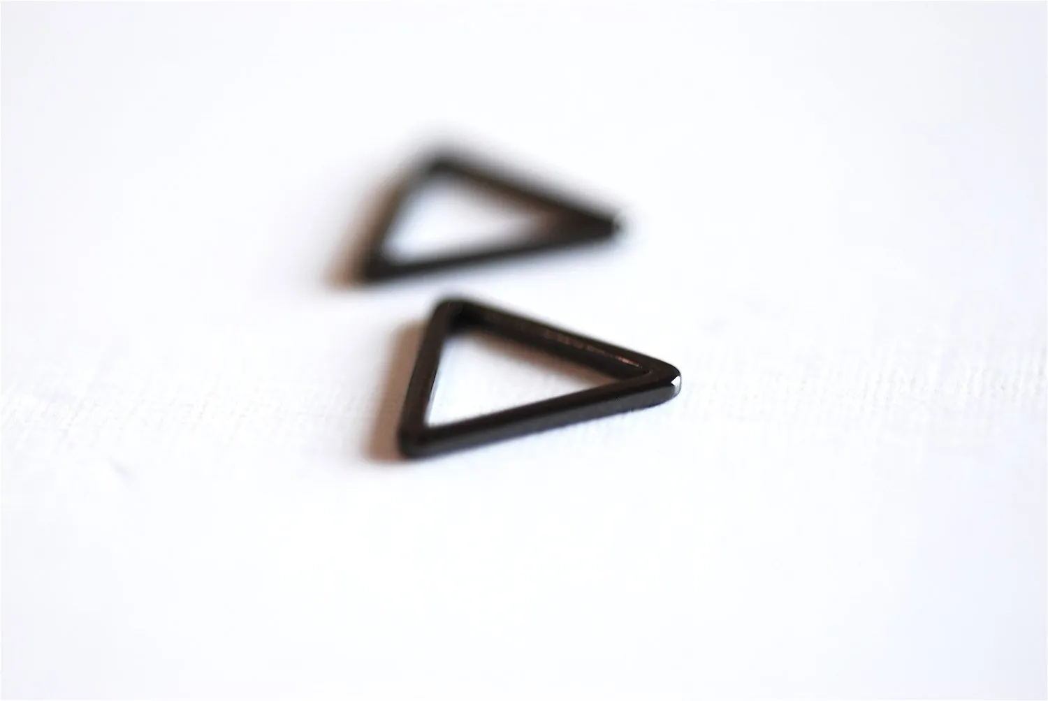 Black Rhodium Open Triangle Rings Connector Charm- Black Rhodium Plated over 925 Sterling Silver Triangle, Black Triangle Charms, Link, 270