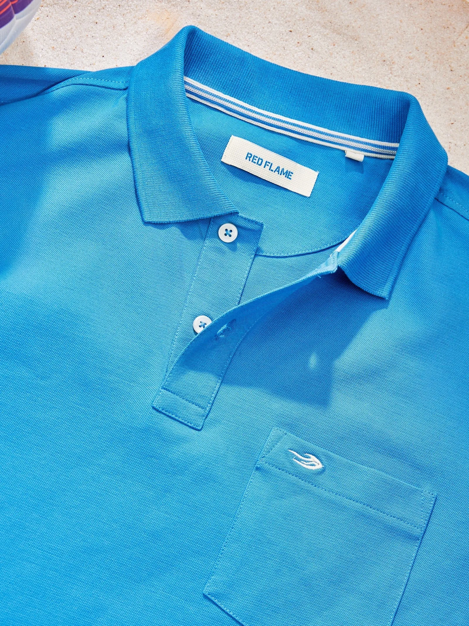 Blue Solid Stretch Polo T-Shirt