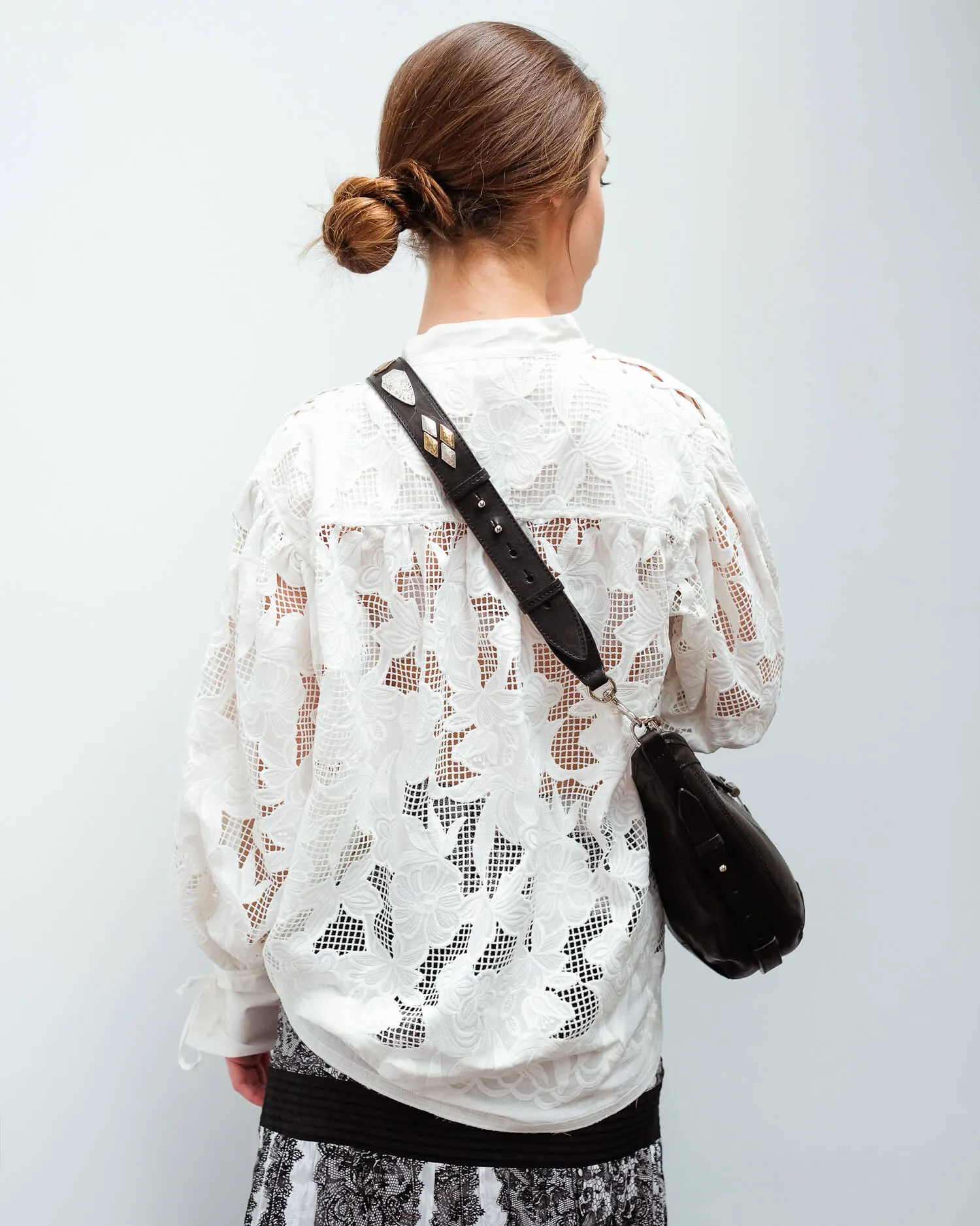 BMB Chalais lace shirt in soft white