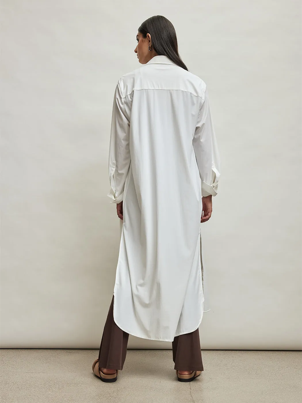 Button Up Oversized Tunic - White