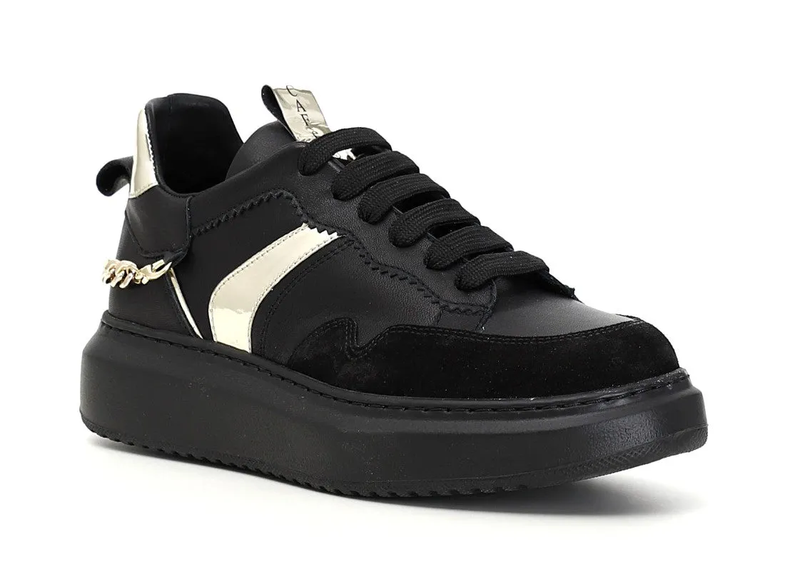 CafèNoir sneakers con catena tomaia pelle