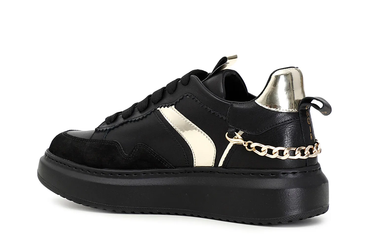 CafèNoir sneakers con catena tomaia pelle