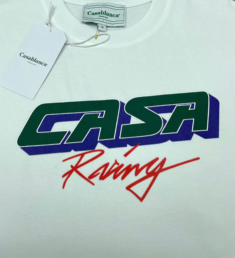 CASABLANCA Casa Racing 3D Printed Oversized T-Shirt White