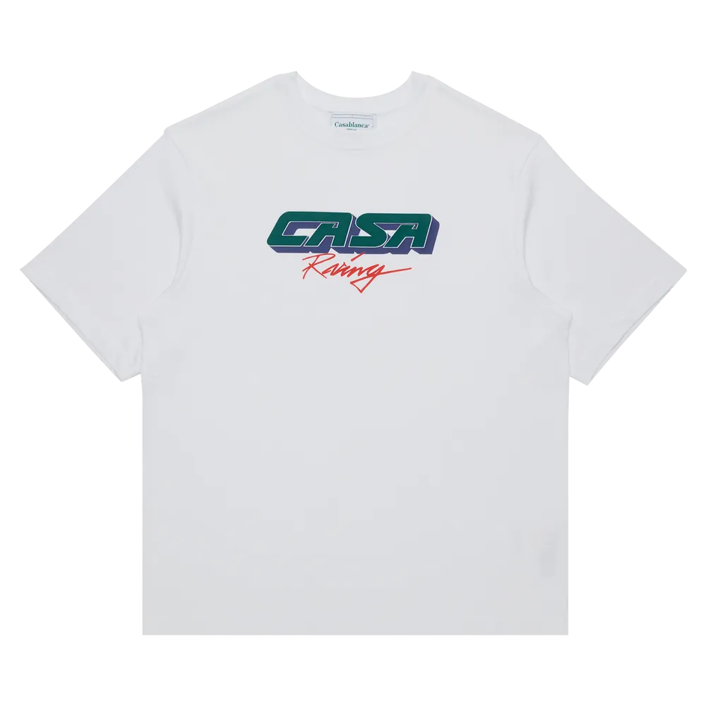 CASABLANCA Casa Racing 3D Printed Oversized T-Shirt White