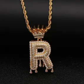 Chain Necklace - Letter R Pendant