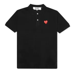 COMME DES GARCONS PLAY POLO SHIRT - BLACK