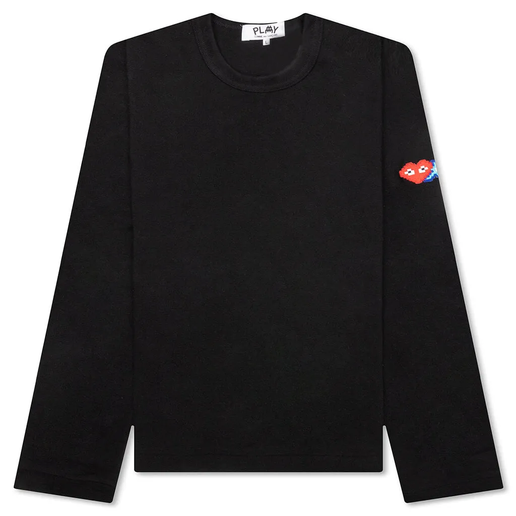 Comme des Garcons PLAY x the Artist Invader Women's L/S Tee - Black