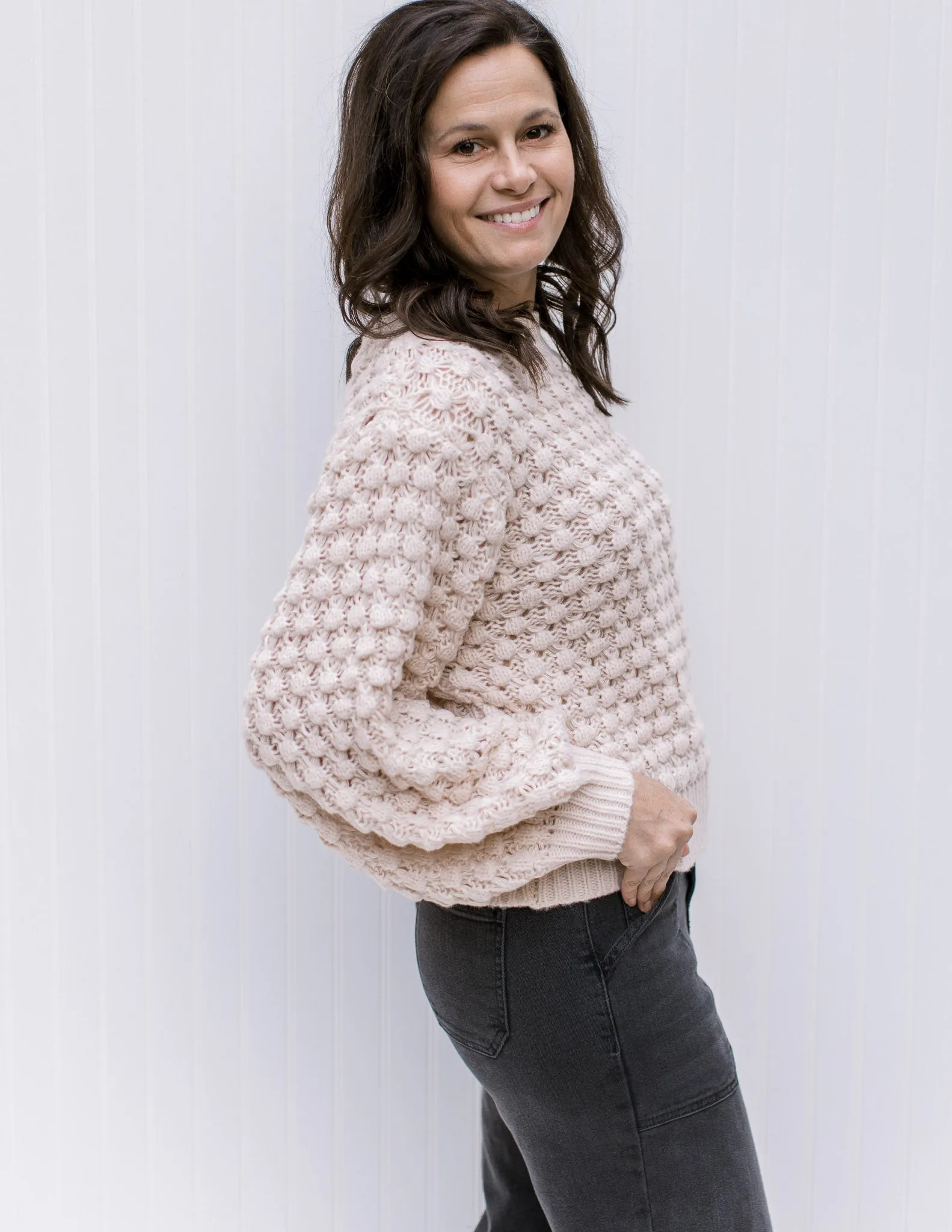 Creamy Bubble Knit Sweater