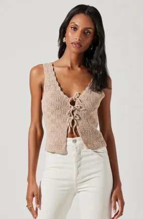 Crochet Front Tie Flyaway Top