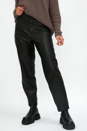 Cropped Leather Pant in Black