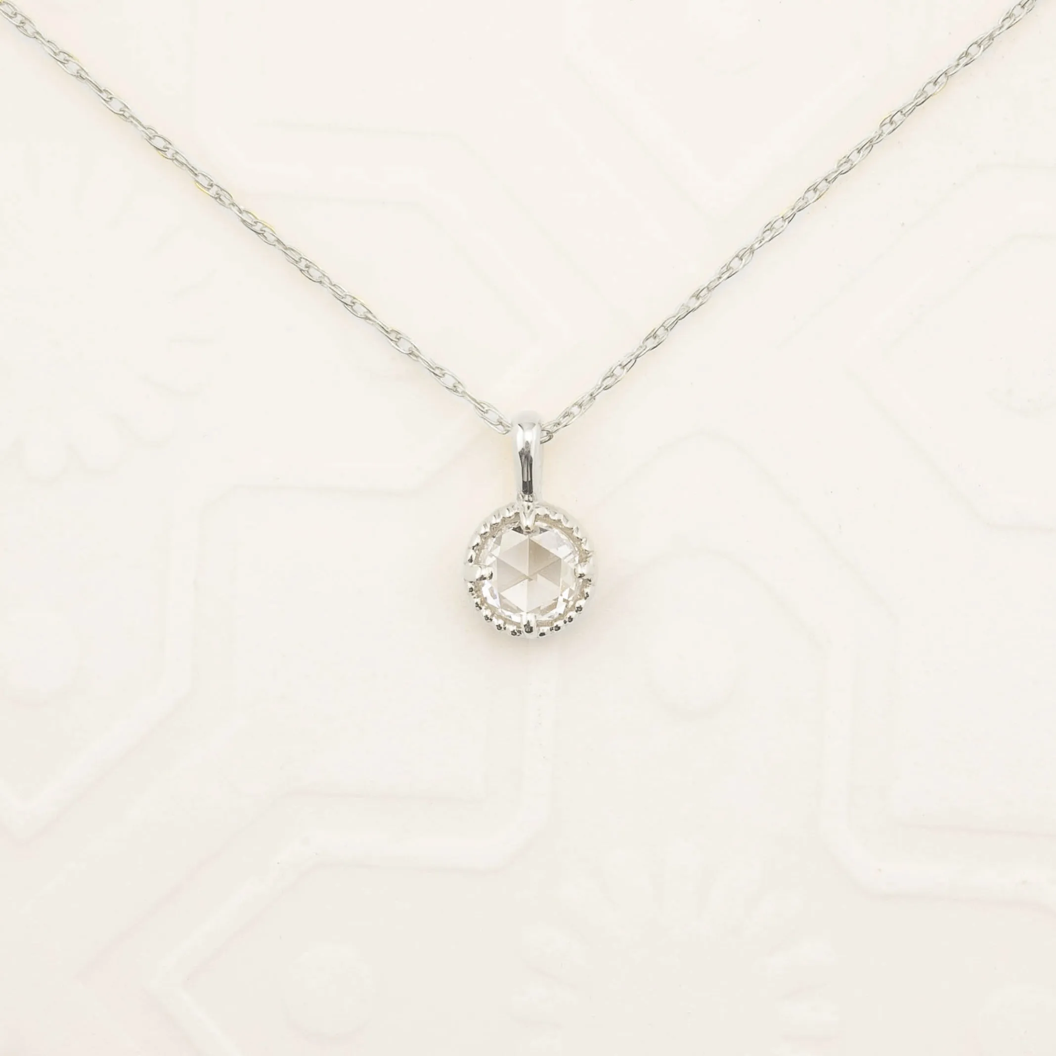 Dahlia 0.15ct Rose Cut Diamond Solitaire Necklace