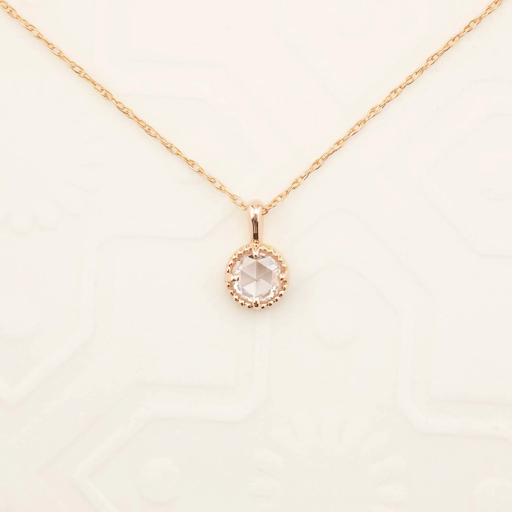 Dahlia 0.15ct Rose Cut Diamond Solitaire Necklace