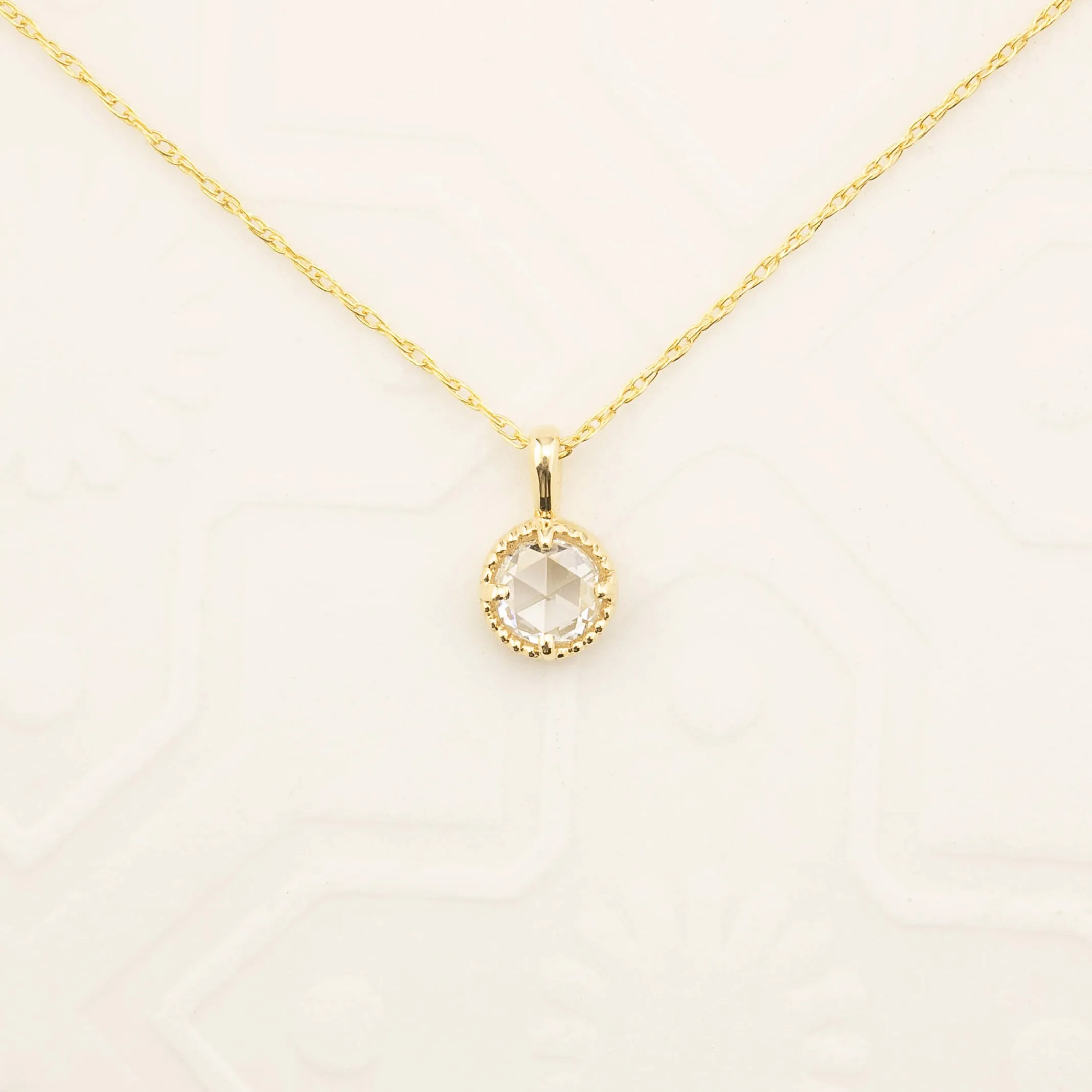 Dahlia 0.15ct Rose Cut Diamond Solitaire Necklace