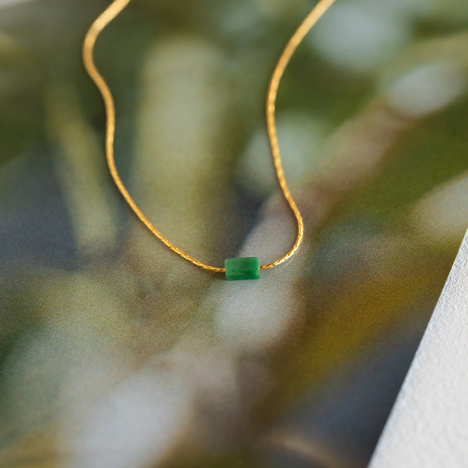 Dainty Jade Bar Necklace