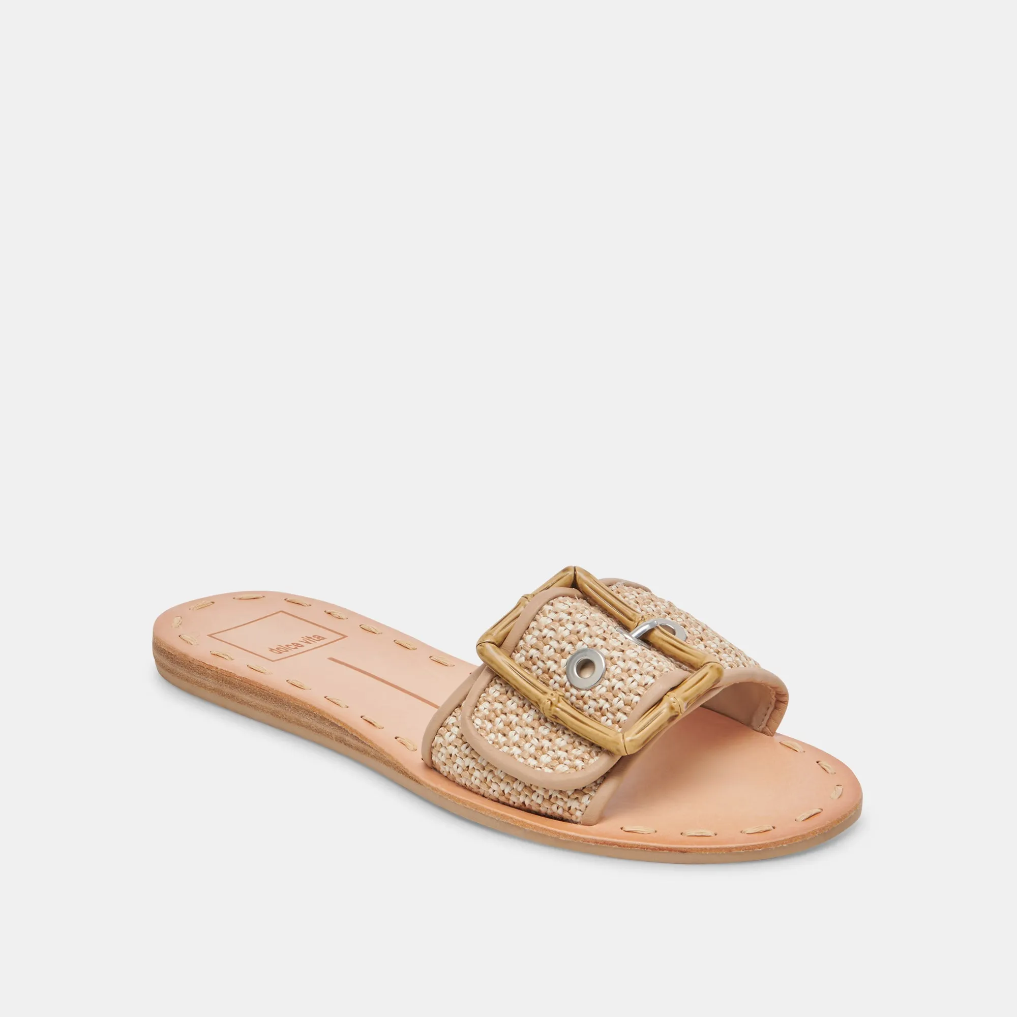 DASA WIDE SANDALS WHITE NATURAL RAFFIA