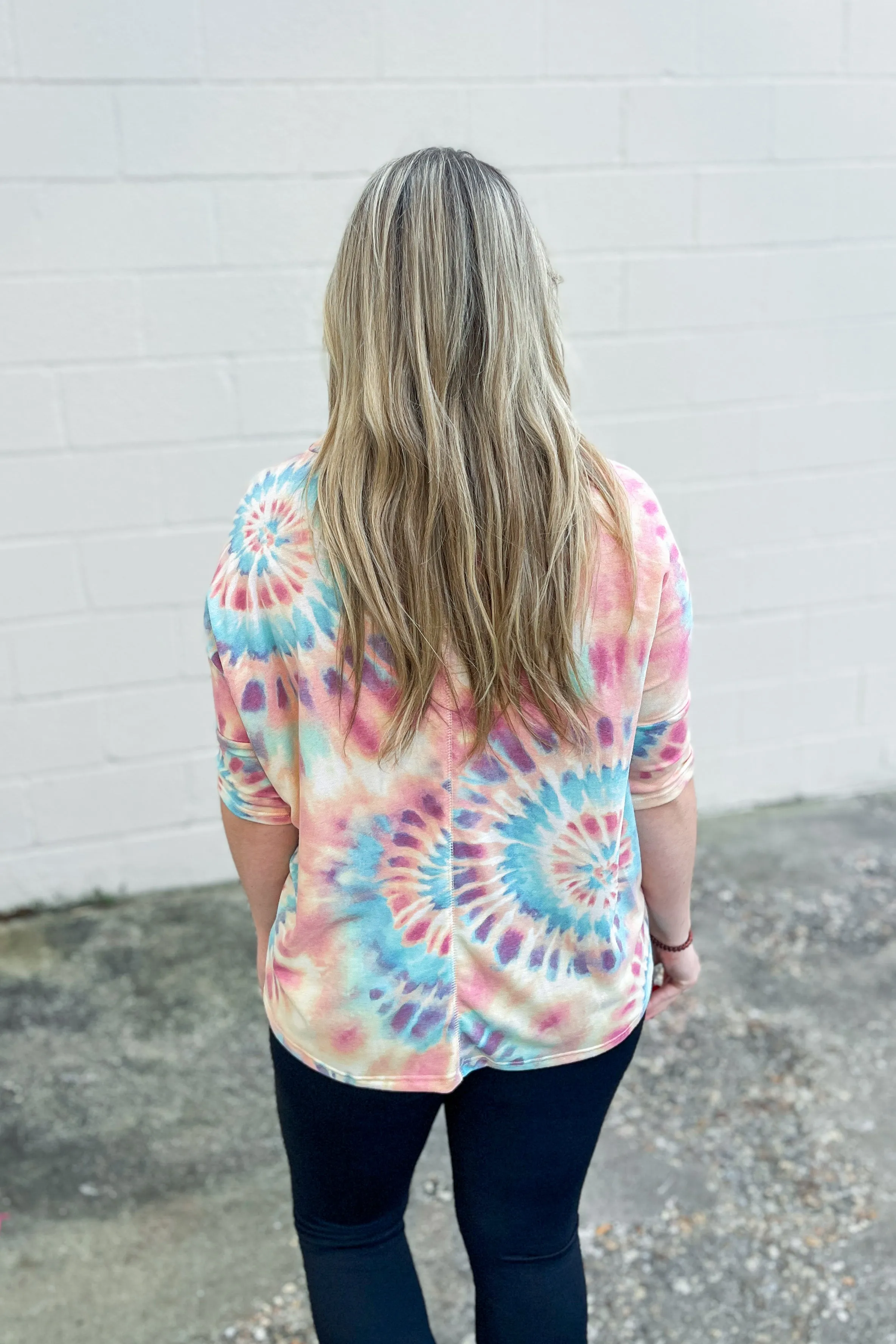 Desert Dreamer Tie Dye Top, Peach