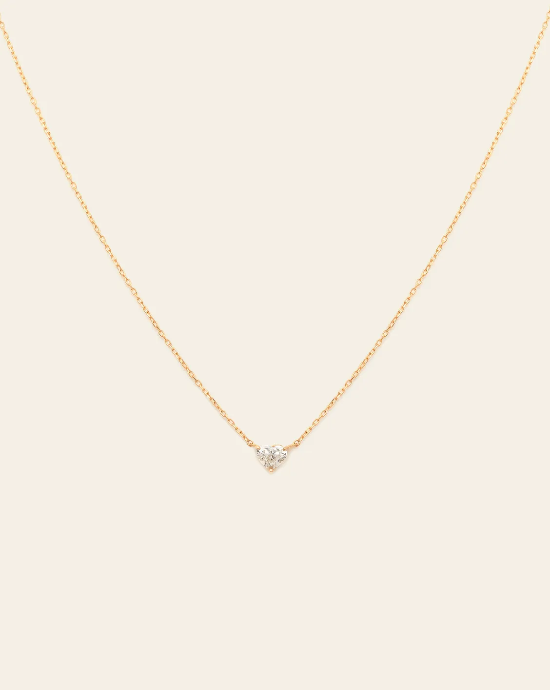 Diamond Heart Necklace - 18k Solid Gold