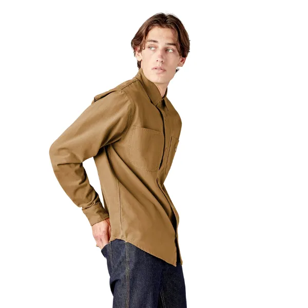 Dickies Duck Canvas Long Sleeve Utility Shirt - Stonewashed Brown Duck