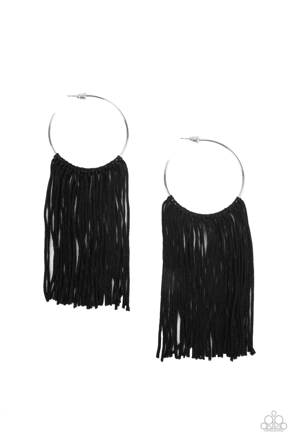 Flauntable Fringe - Black Paparazzi Earrings