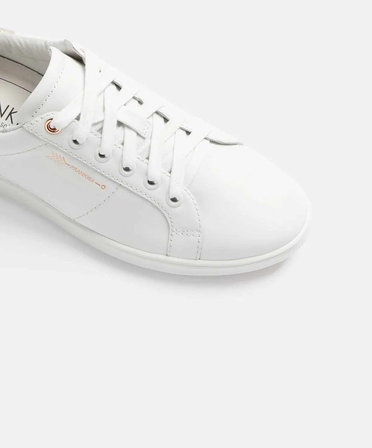 FRANKIE4 Jackie III White/Rose Gold Lizard Sneakers