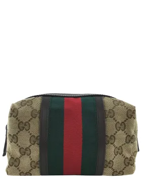 Gucci GG Canvas Web Cosmetic Bag NEW