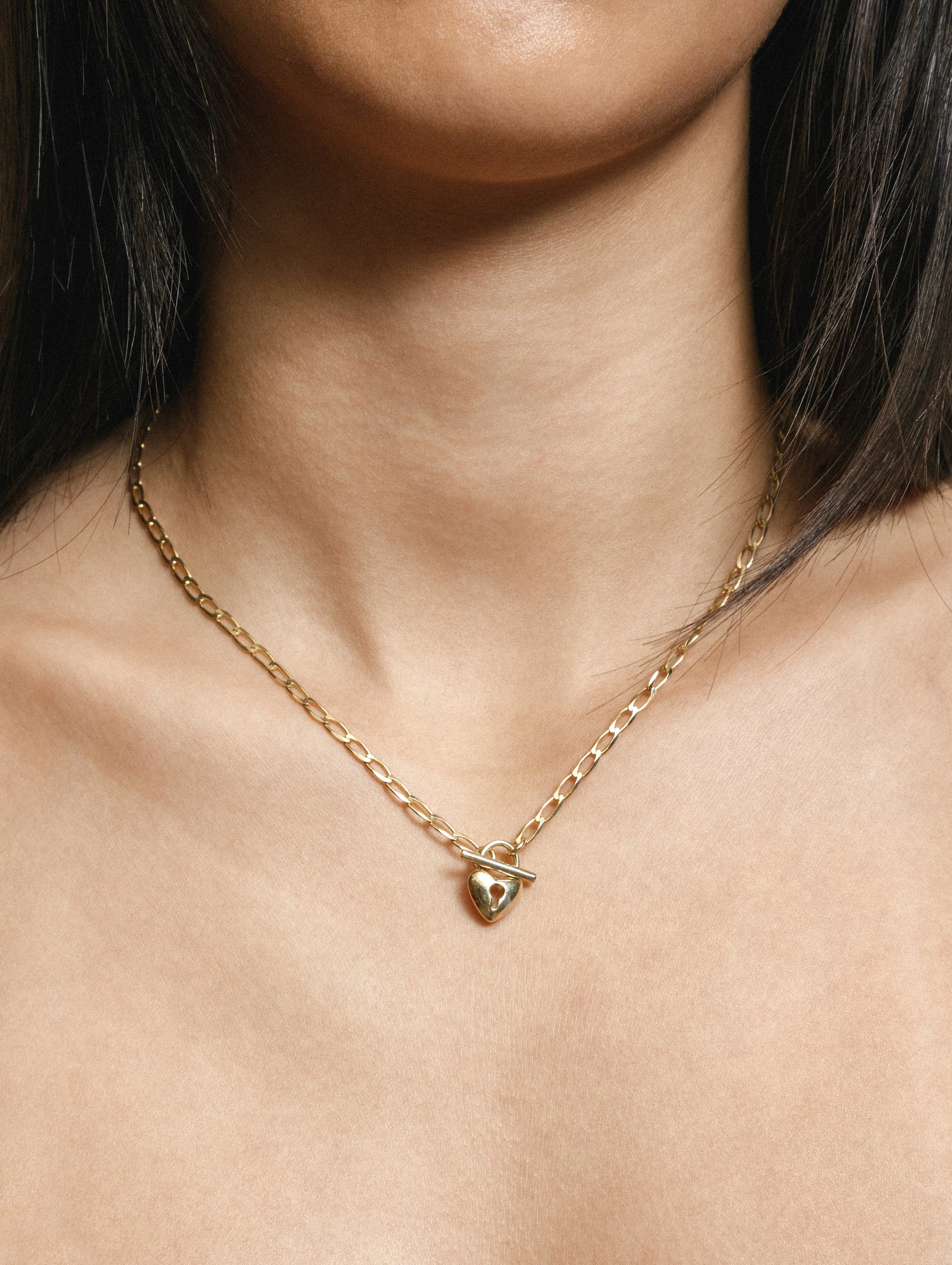 Heart Toggle Necklace in Gold