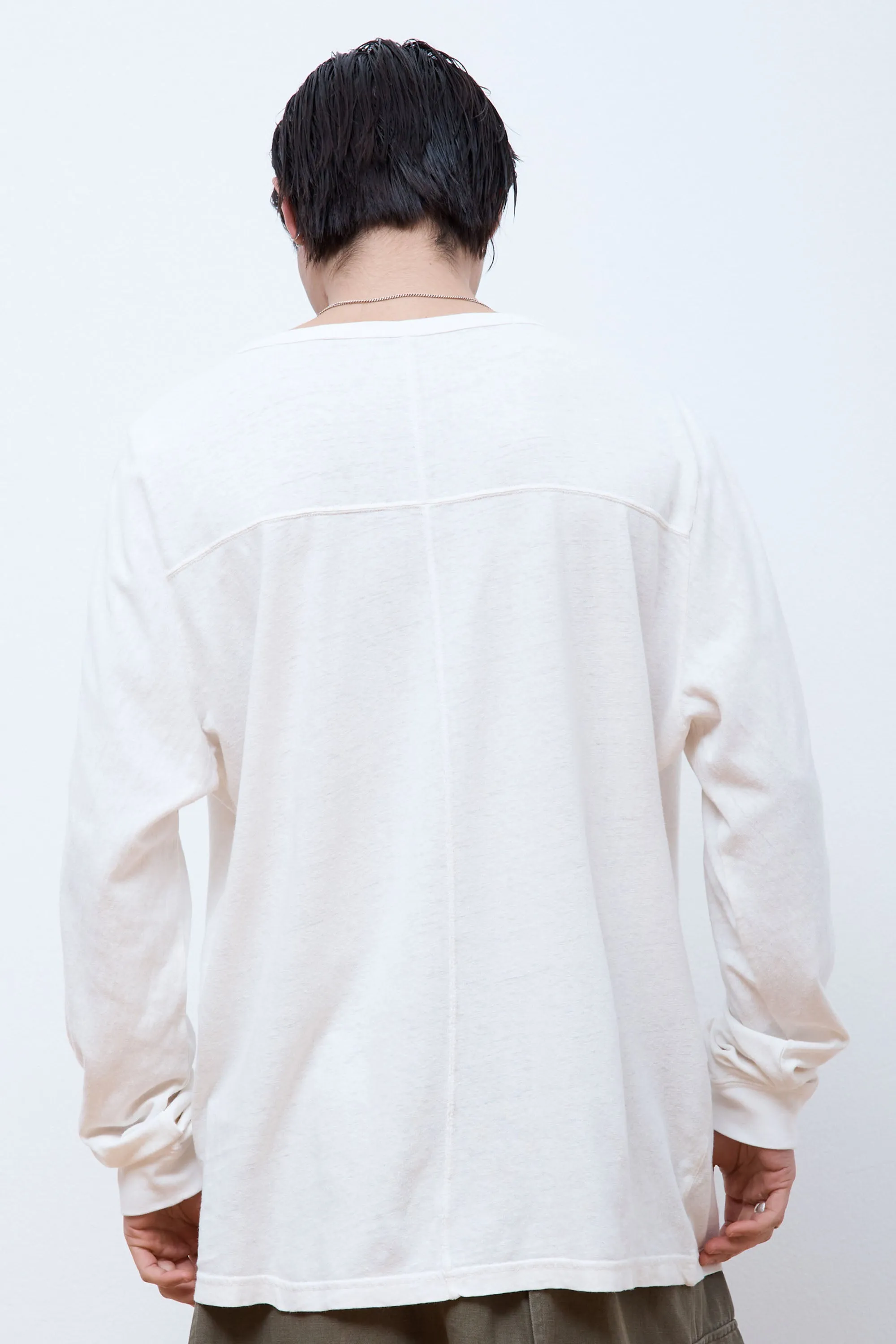 Hemp Cross Oversized L/S T-Shirt White