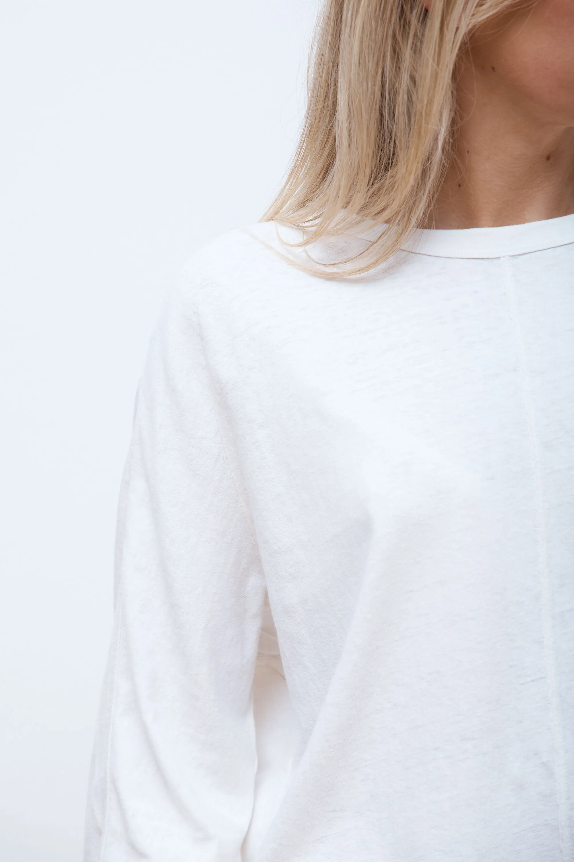 Hemp Cross Oversized L/S T-Shirt White