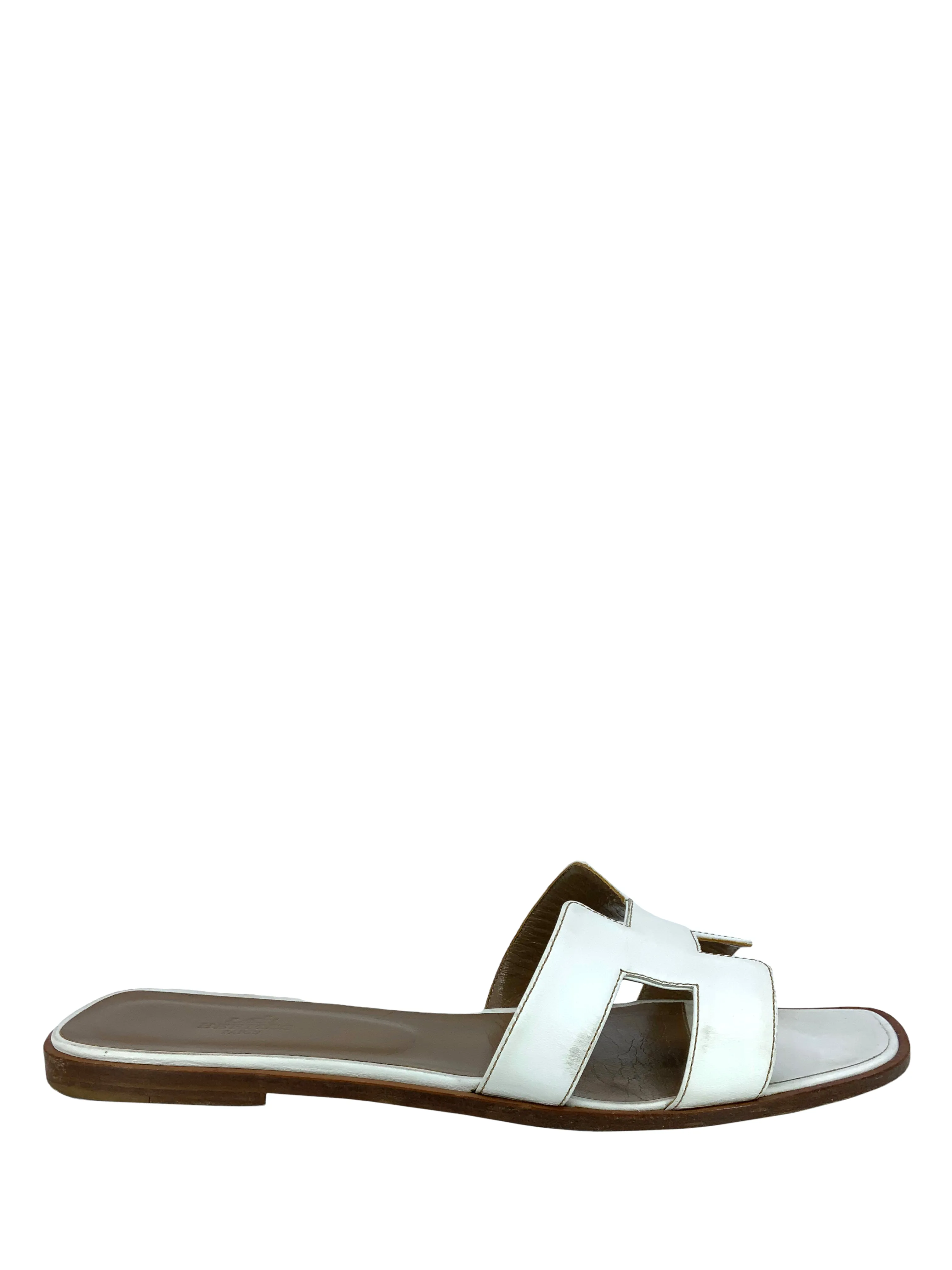 HERMES Calfskin Leather Oran Sandals Size 11